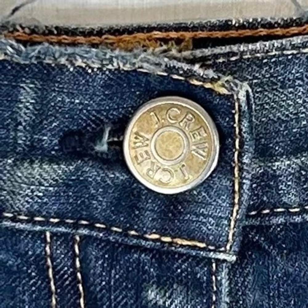 J.Crew Distressed Denim Mini Skirt Dark Wash Raw Hem 71902 Womens Size27 - Picture 2 of 8